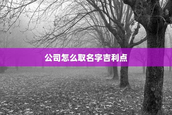 公司怎么取名字吉利点