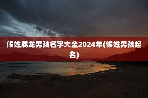 候姓属龙男孩名字大全2024年(候姓男孩起名)