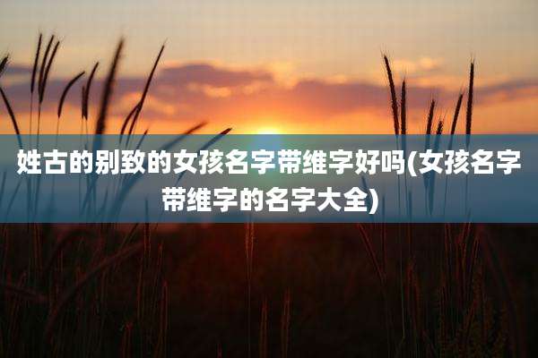 姓古的别致的女孩名字带维字好吗(女孩名字带维字的名字大全)