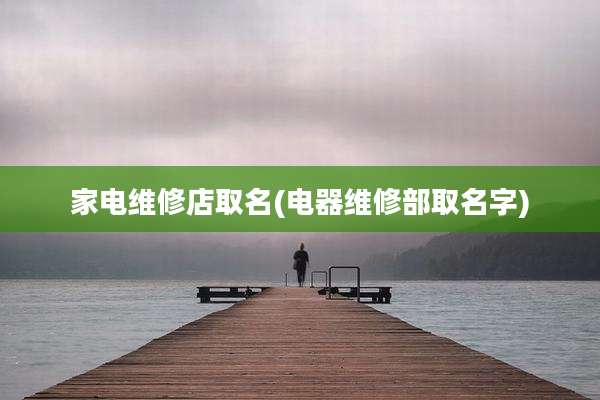 家电维修店取名(电器维修部取名字)
