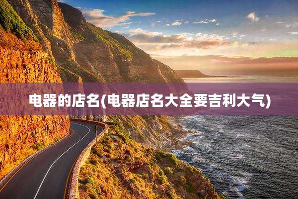 电器的店名(电器店名大全要吉利大气)