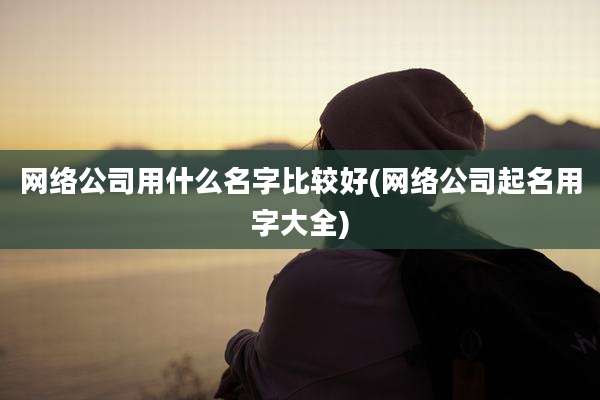网络公司用什么名字比较好(网络公司起名用字大全)