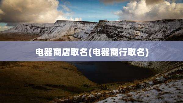 电器商店取名(电器商行取名)