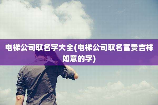 电梯公司取名字大全(电梯公司取名富贵吉祥如意的字)