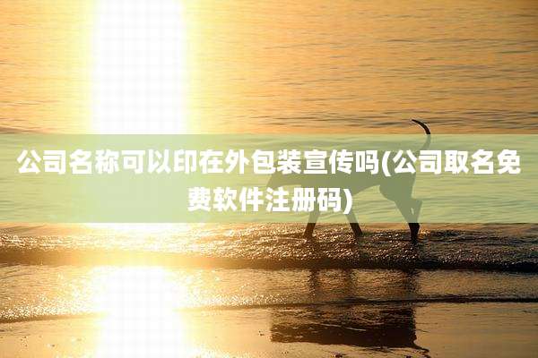 公司名称可以印在外包装宣传吗(公司取名免费软件注册码)