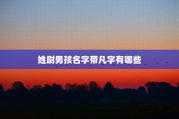 姓尉男孩名字带凡字有哪些
