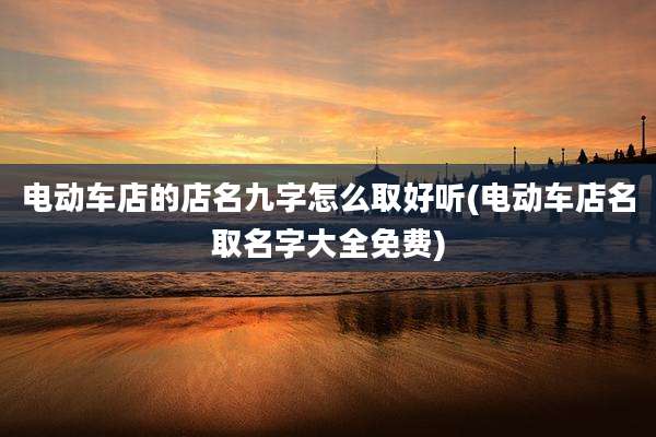 电动车店的店名九字怎么取好听(电动车店名取名字大全免费)
