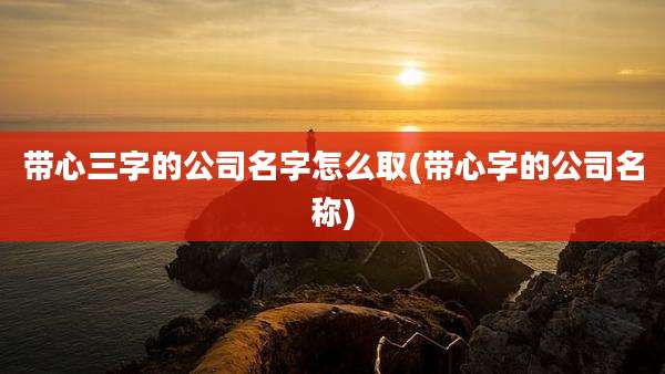 带心三字的公司名字怎么取(带心字的公司名称)