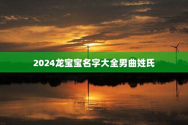 2024龙宝宝名字大全男曲姓氏