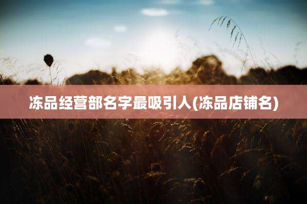 冻品经营部名字最吸引人(冻品店铺名)