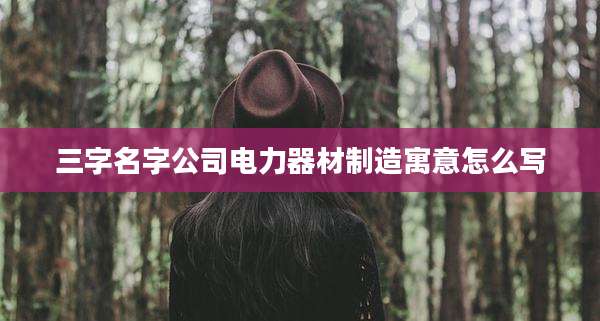 三字名字公司电力器材制造寓意怎么写