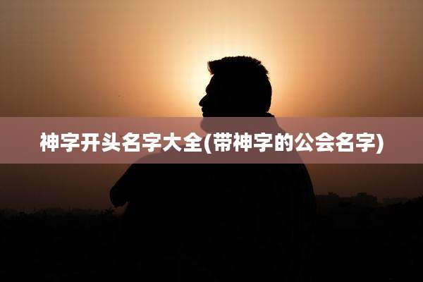 神字开头名字大全(带神字的公会名字)