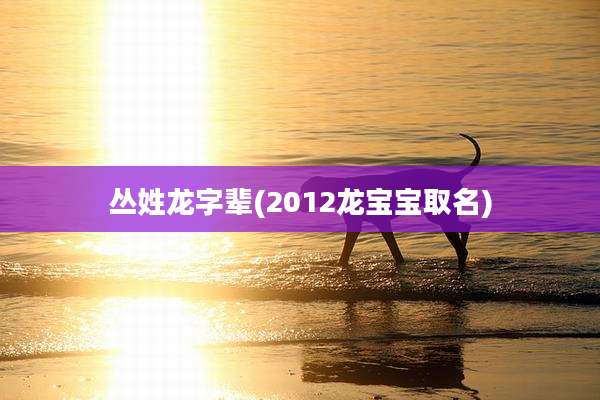 丛姓龙字辈(2012龙宝宝取名)
