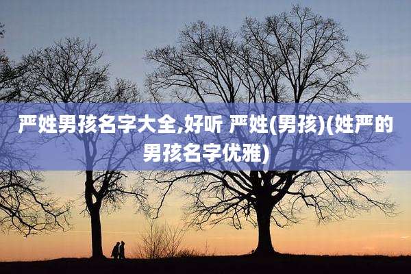 严姓男孩名字大全,好听 严姓(男孩)(姓严的男孩名字优雅)