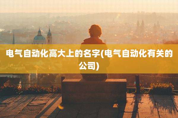 电气自动化高大上的名字(电气自动化有关的公司)