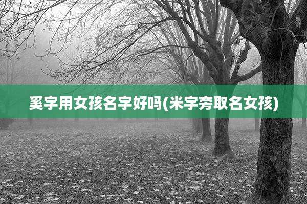 奚字用女孩名字好吗(米字旁取名女孩)
