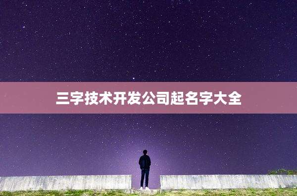 三字技术开发公司起名字大全