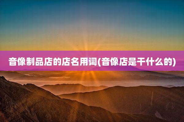 音像制品店的店名用词(音像店是干什么的)