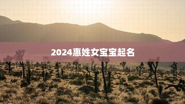 2024惠姓女宝宝起名