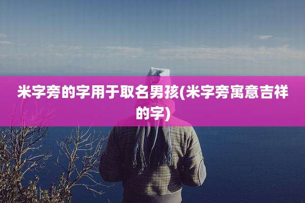 米字旁的字用于取名男孩(米字旁寓意吉祥的字)