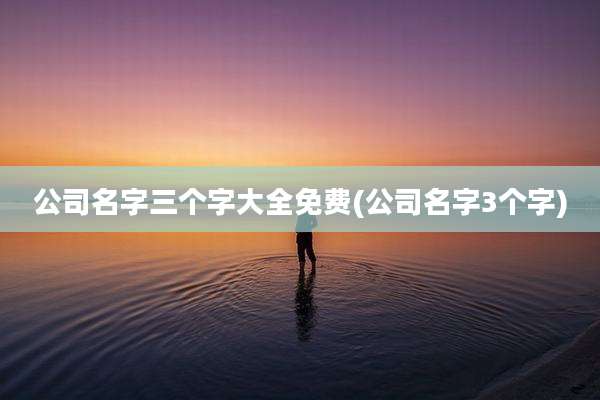 公司名字三个字大全免费(公司名字3个字)