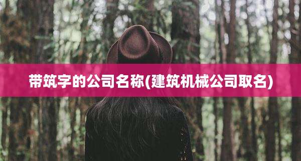 带筑字的公司名称(建筑机械公司取名)