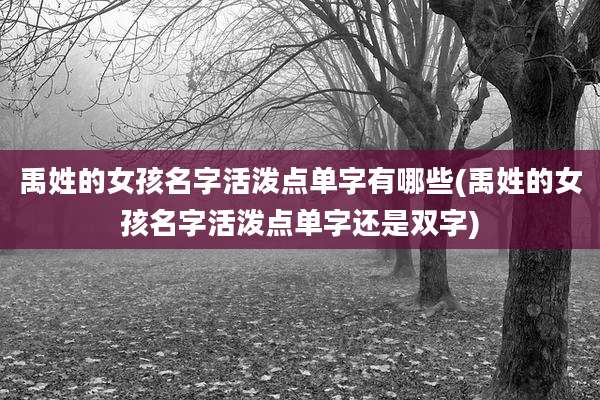 禹姓的女孩名字活泼点单字有哪些(禹姓的女孩名字活泼点单字还是双字)