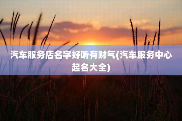 汽车服务店名字好听有财气(汽车服务中心起名大全)