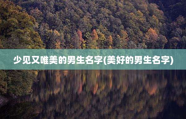 少见又唯美的男生名字(美好的男生名字)