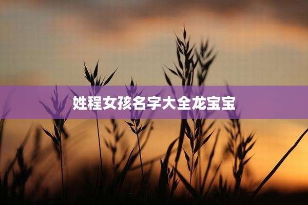 姓程女孩名字大全龙宝宝