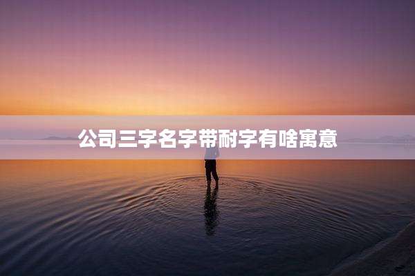 公司三字名字带耐字有啥寓意