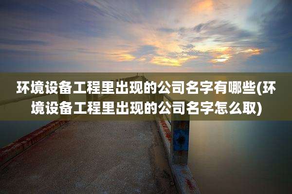 环境设备工程里出现的公司名字有哪些(环境设备工程里出现的公司名字怎么取)