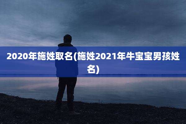 2020年施姓取名(施姓2021年牛宝宝男孩姓名)