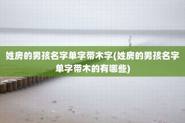 姓房的男孩名字单字带木字(姓房的男孩名字单字带木的有哪些)
