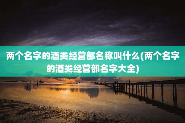 两个名字的酒类经营部名称叫什么(两个名字的酒类经营部名字大全)