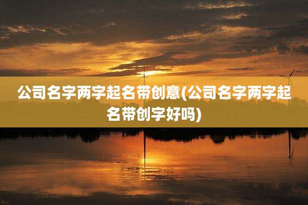 公司名字两字起名带创意(公司名字两字起名带创字好吗)