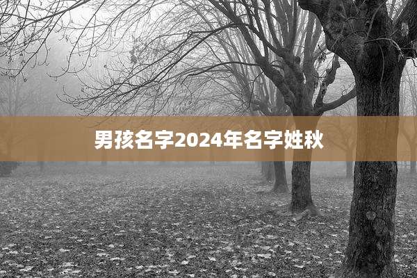 男孩名字2024年名字姓秋