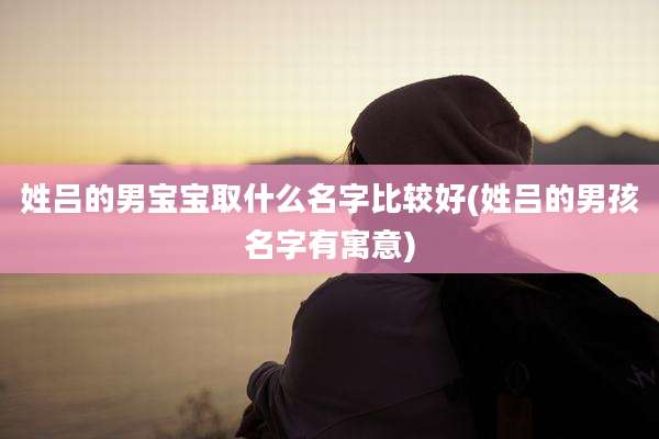姓吕的男宝宝取什么名字比较好(姓吕的男孩名字有寓意)