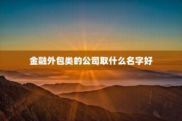 金融外包类的公司取什么名字好