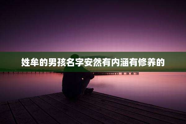 姓牟的男孩名字安然有内涵有修养的