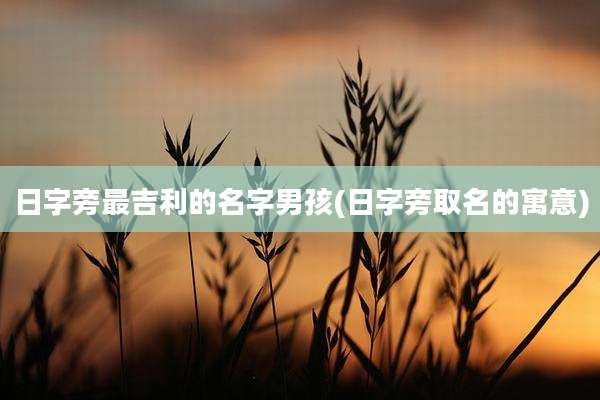日字旁最吉利的名字男孩(日字旁取名的寓意)