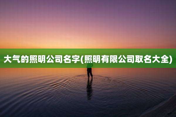 大气的照明公司名字(照明有限公司取名大全)