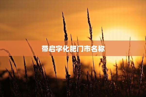 带启字化肥门市名称