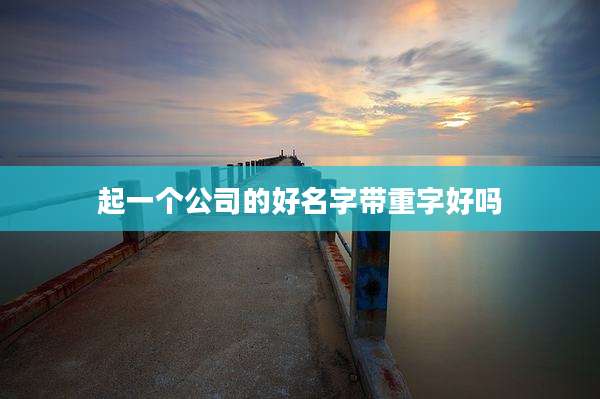 起一个公司的好名字带重字好吗