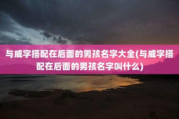 与威字搭配在后面的男孩名字大全(与威字搭配在后面的男孩名字叫什么)