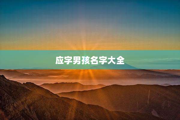 应字男孩名字大全