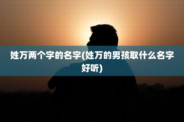姓万两个字的名字(姓万的男孩取什么名字好听)