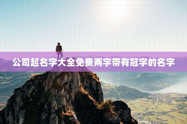公司起名字大全免费两字带有冠字的名字