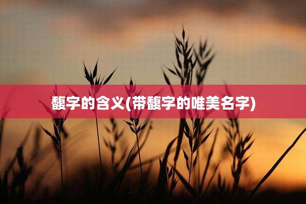馥字的含义(带馥字的唯美名字)