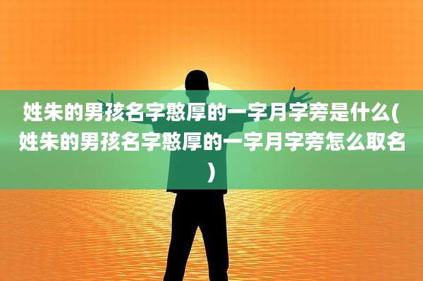 姓朱的男孩名字憨厚的一字月字旁是什么(姓朱的男孩名字憨厚的一字月字旁怎么取名)
